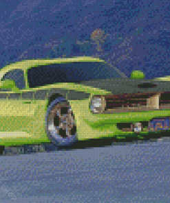 Green Dodge Barracuda Diamond Paintings