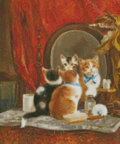 Mirror Cats Reflection Diamond Paintings