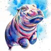 Baby Hippo Art Diamond Paintings