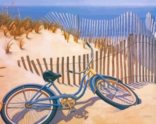 Bike On Sand Dunes Diamond Paintings