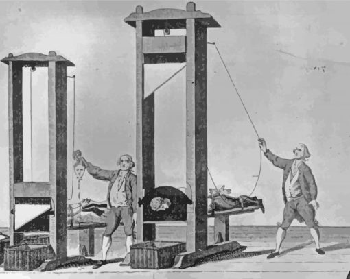 Black And White Guillotine Execution Diamond Paintings