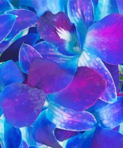 Blue Purple Orchids Diamond Paintings