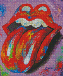 Colorful Rolling Stones Logo Diamond Paintings