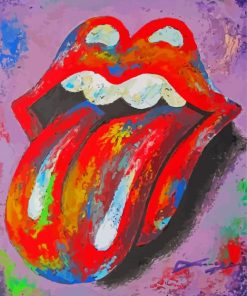 Colorful Rolling Stones Logo Diamond Paintings