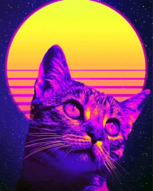 Cute Retro Cat Diamond Paintings