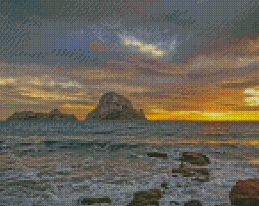 Es Vedra Island At Sunset Diamond Paintings