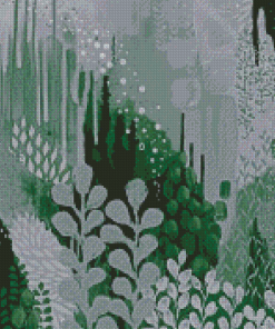 Green Abstract Plants Diamond Paintings