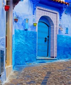 House With Blue Door Morocco Diamond Paintings