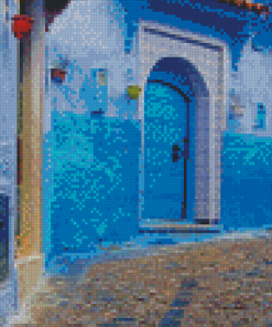 House With Blue Door Morocco Diamond Paintings