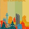 Liverpool Skyline Poster Illustration Diamond Paintings