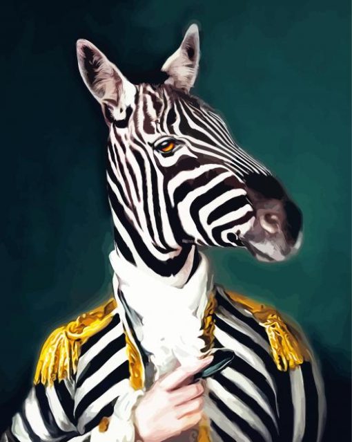 Mr Zebra Portrait Diamond Paintings