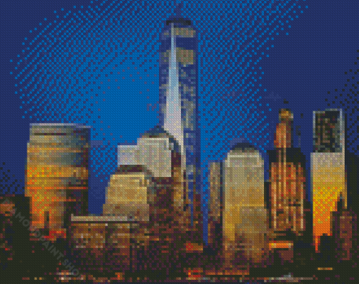 One World Trade Center At Night Diamond Paintings