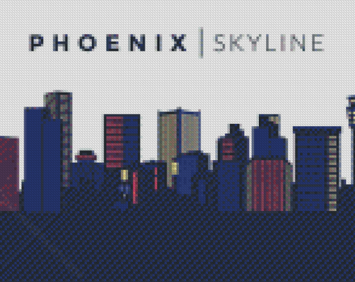 Phoenix City Skyline Illustration Diamond Paintings