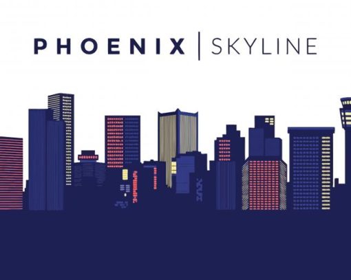 Phoenix City Skyline Illustration Diamond Paintings