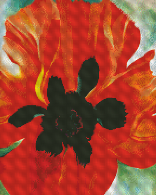 Red Poppy Okeeffe Diamond Paintings