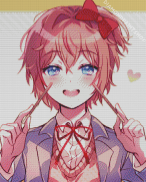 Sayori Doki Doki Character Diamond Piantings