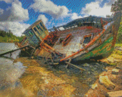 Ship Wrecked Diamond Paintings