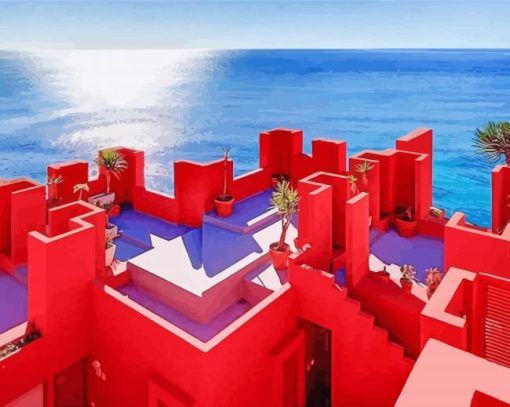 Spain La Muralla Roja Diamond Paintings