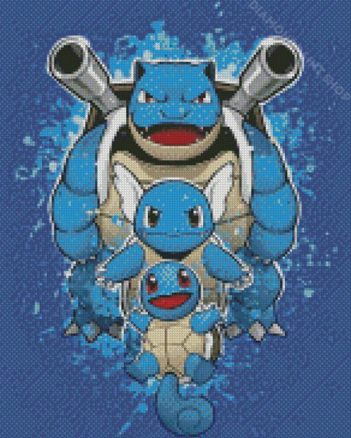 Squirtle Evolution Pokemon Diamond Paintings