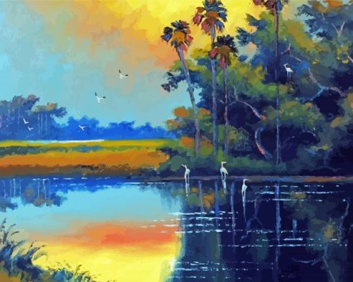 Sunrise On The Indian River By Willie Daniels Diamond Paintings