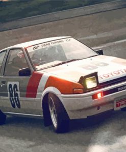 Toyota AE86 Race Car Diamond Piantings