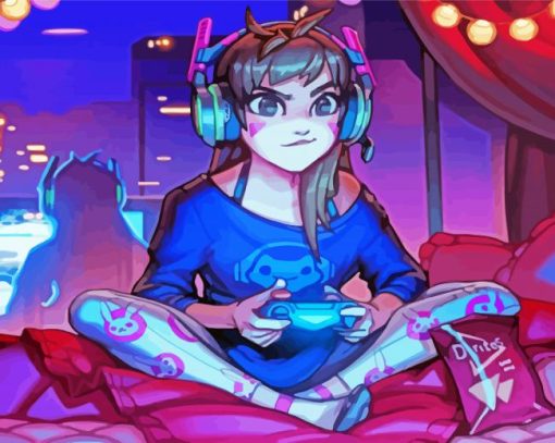 Aesthetic Gamer Girl Illustration Diamond Paintings