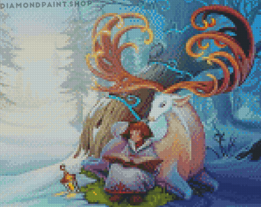 Aesthetic Girl And Deer Diamond Paintings