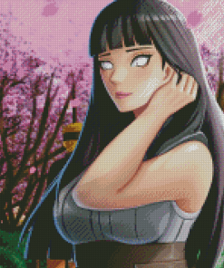 Aesthetic Hinata Hyuga Illustration Diamond Paintings