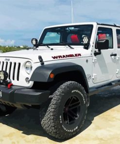 Aesthetic White Jeep Jku Diamond Piantings