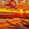 Beach Fall Sunset Diamond Paintings