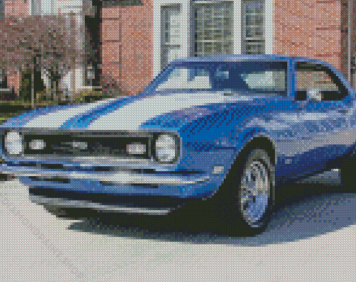 Blue 68 Chevrolet Camaro Diamond Paintings