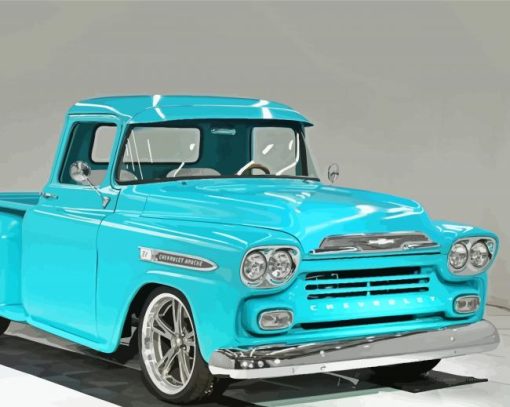 Blue Chevy Apache Diamond Paintings