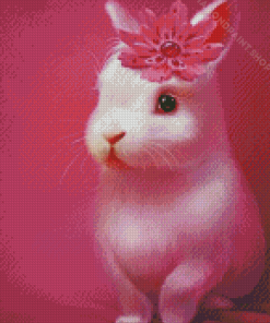 Cute Pink Rabbit Diamond Paintings