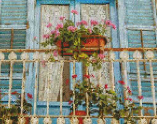 Flower Balcony Italy Diamond Paintings