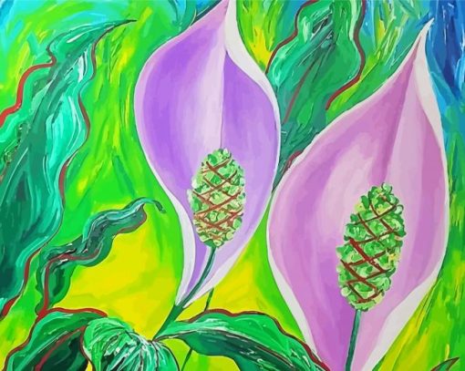 Peace Lily Flowers Art Diamond Paintings