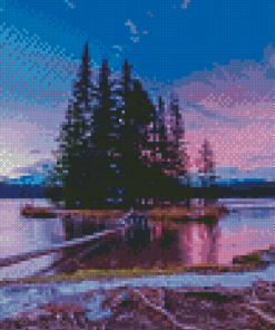 Two Jack Lake At Sunset Diamond Paintings