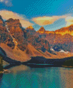 Aesthetic Mount Moraine Lake Landscape Diamond Paintings