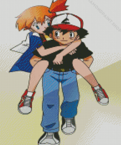 Ash And Misty Pokemon Diamond Paintings