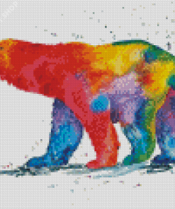 Colorful Polar Bear Art Diamond Paintings