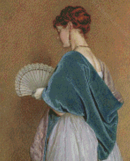 Lady With Hand Fan Diamond Paintings