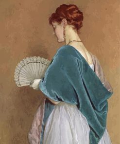 Lady With Hand Fan Diamond Paintings