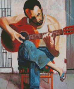 Man Playing Guitar Art Diamond Paintings