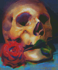 Mourning Love Skull Diamond Paintings