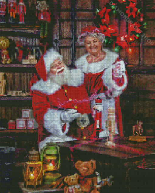 Mrs Claus And Mr Claus Art Diamond Paintings