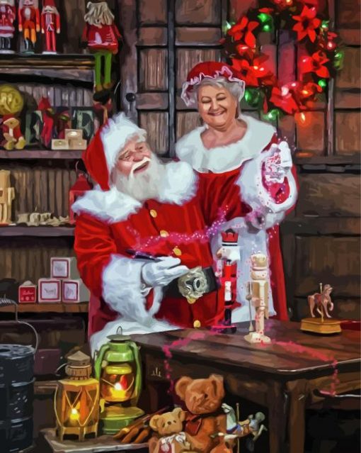 Mrs Claus And Mr Claus Art Diamond Paintings