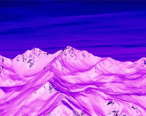 Pink Mountains Diamond Paintings