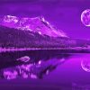 Purple Mountain And Moon Diamond Paintings