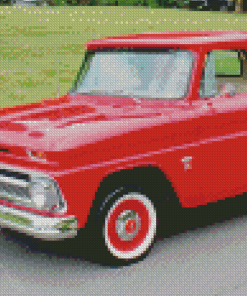 Red 64 Chevy Stepside Truck Diamond Paintings