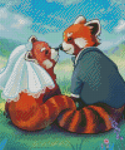 Red Panda Couple Diamond Paintings