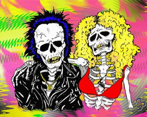 Sid And Nancy Skull Diamond Paintings